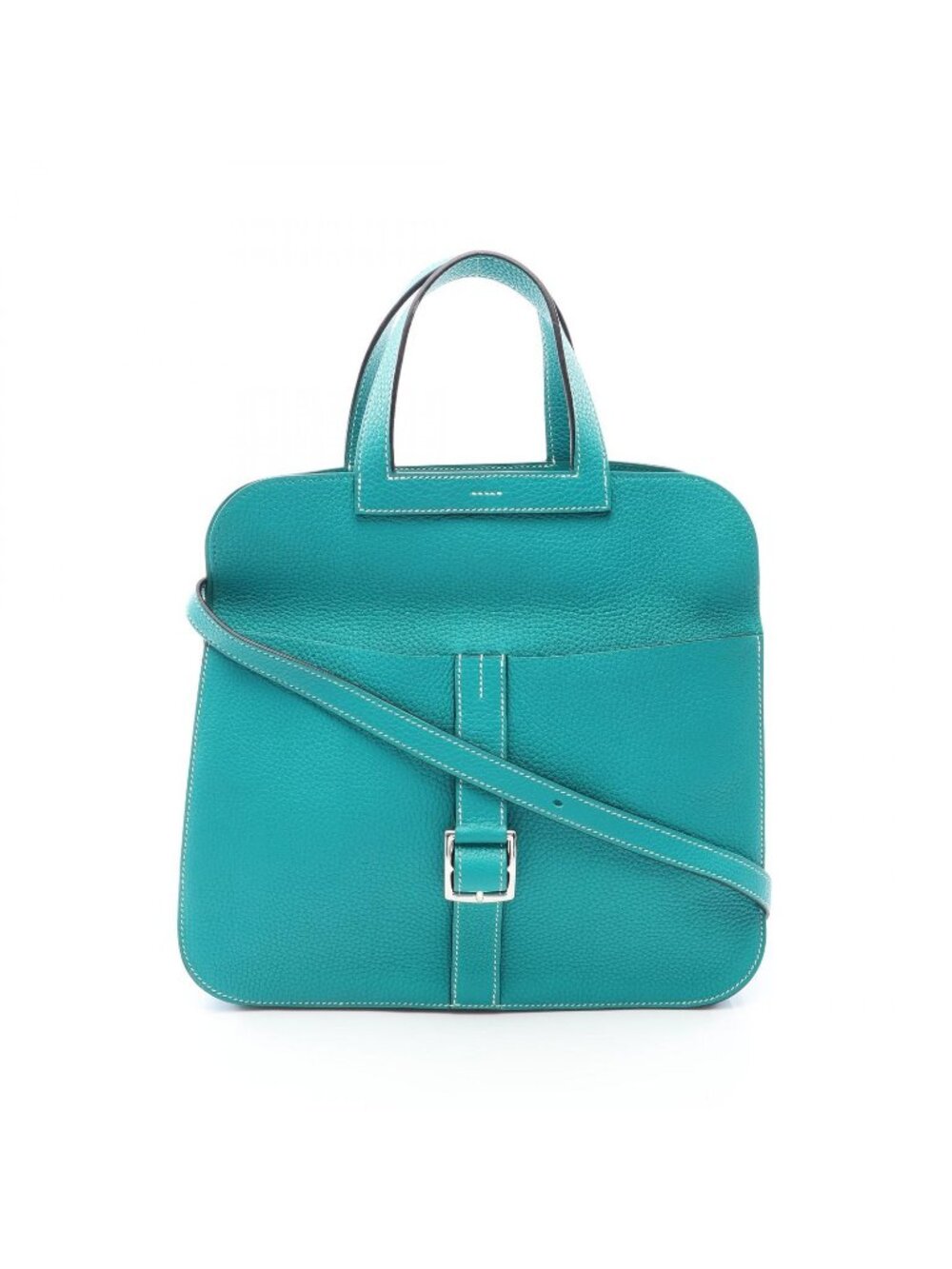 Hermes Halzan 31 2-Way Blue Paon Leather Shoulder Bag